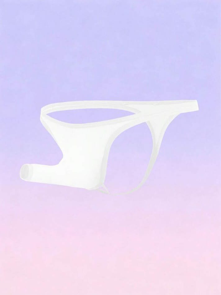 Men's Solid Color Elephant Pattern Thong Underwear